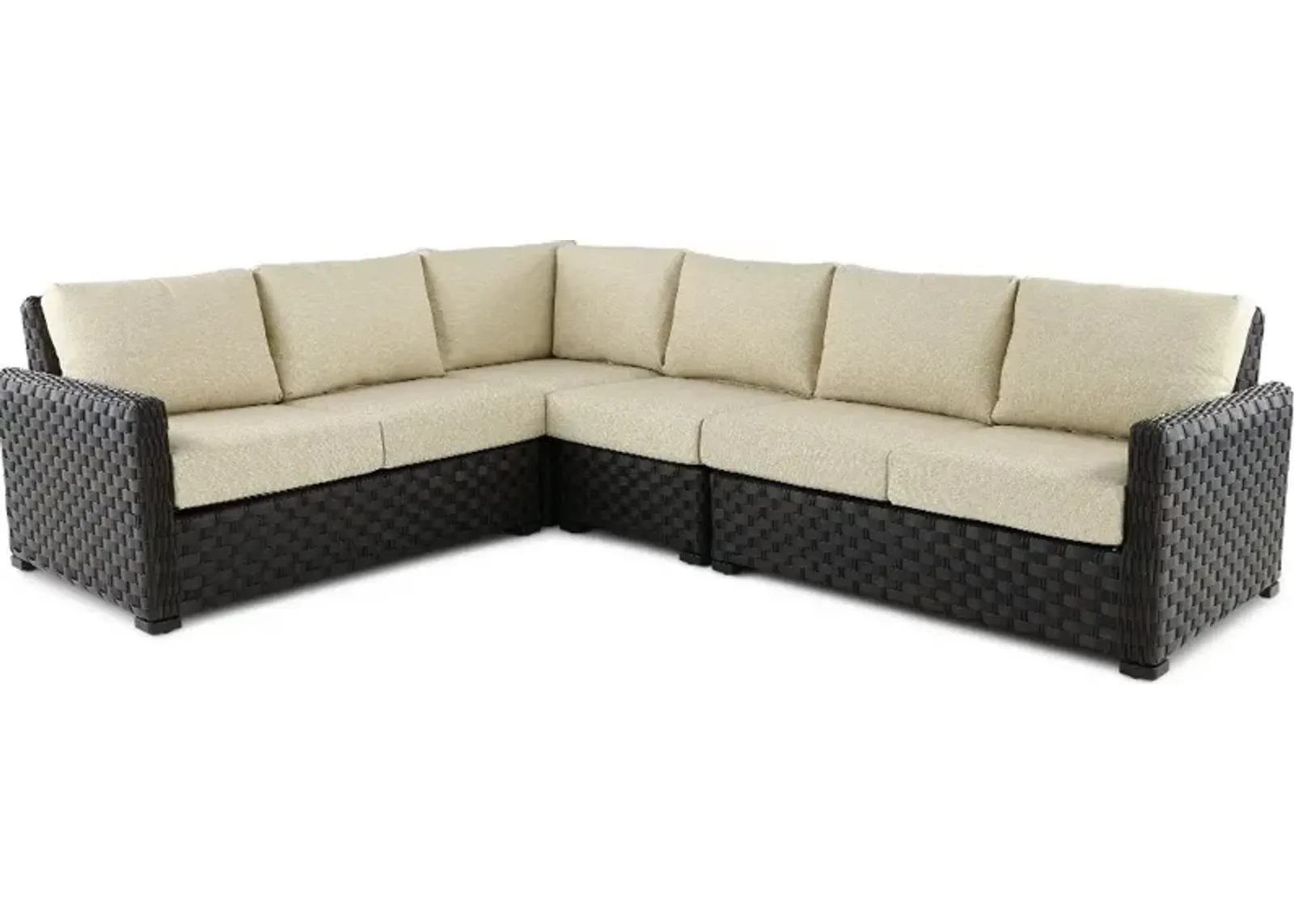 Sunset Woven Wicker 4 Piece Patio Sectional