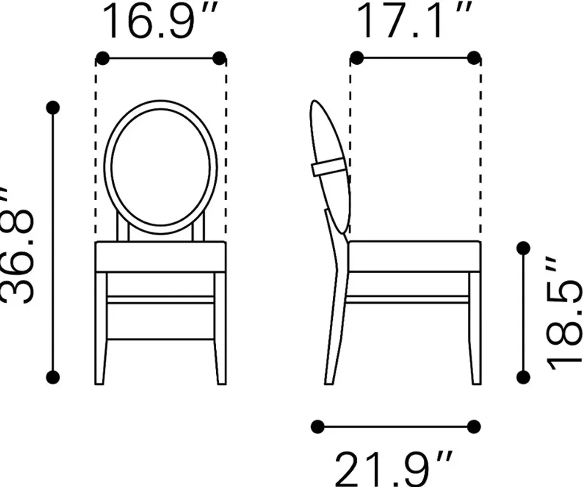 Regents Brown and Gray Upholstered Dining Room Chair (Set of 2)