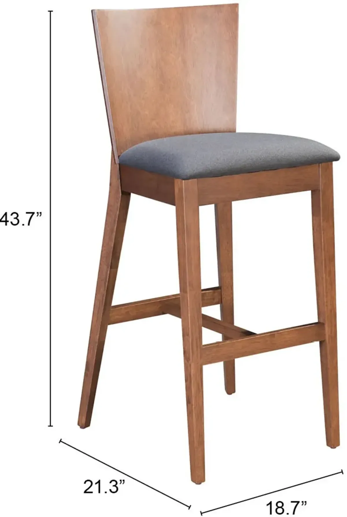 Brown and Gray Bar Stool (Set of 2) - Ambrose