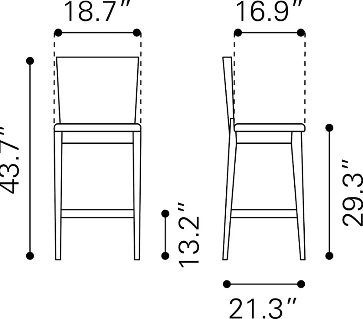 Brown and Gray Bar Stool (Set of 2) - Ambrose