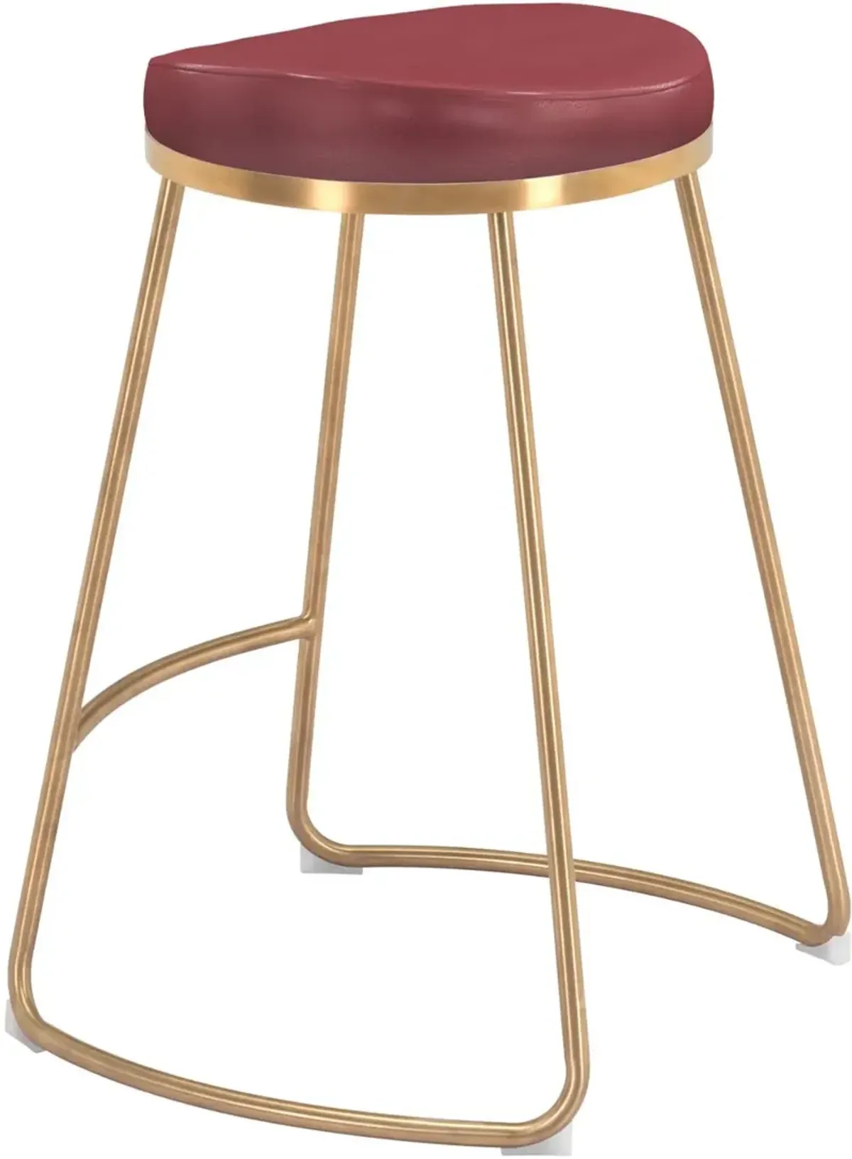 Burgundy and Gold Counter Height Stool (Set of 2) - Bree