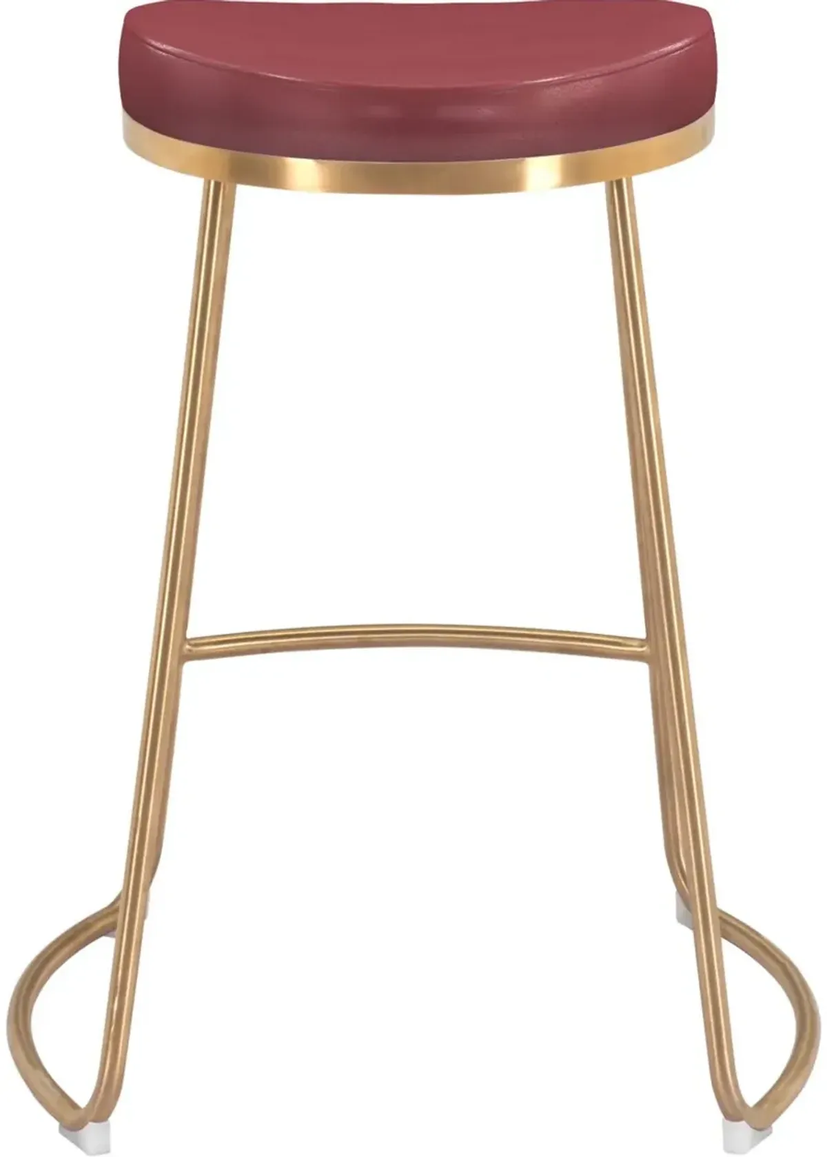 Burgundy and Gold Counter Height Stool (Set of 2) - Bree