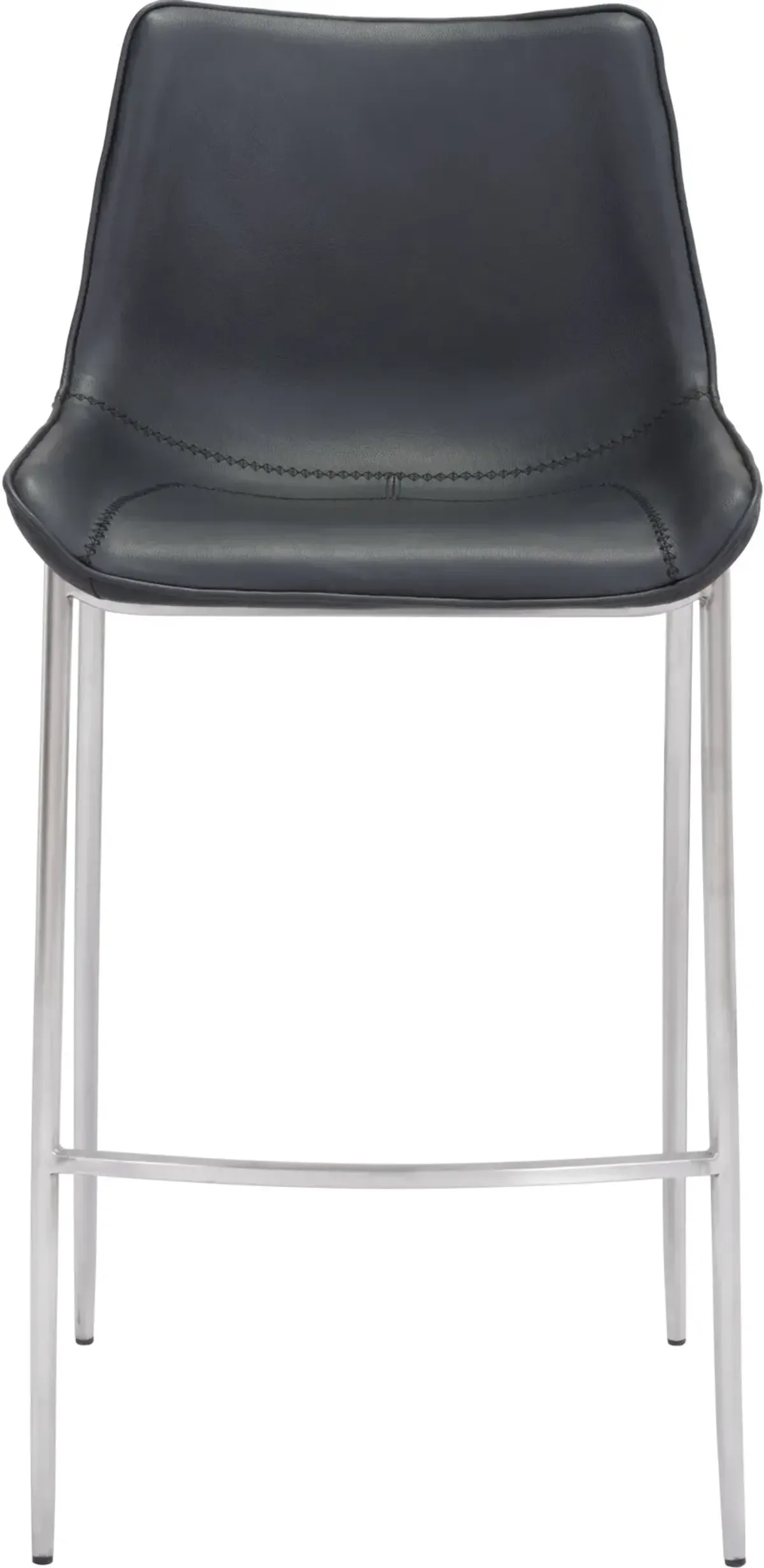 Magnus Black and Silver Bar Stool, Set of 2