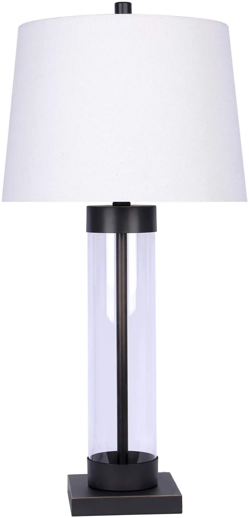 Clear Glass Cylinder and Oil Rubbed Bronze Table Lamp