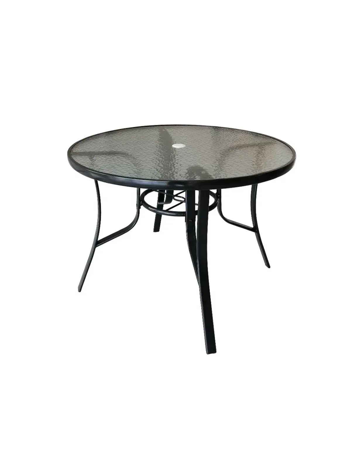 Bali Black Glass Round Patio Table