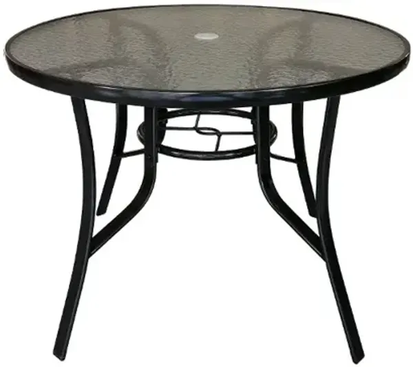 Bali Black Glass Patio Table