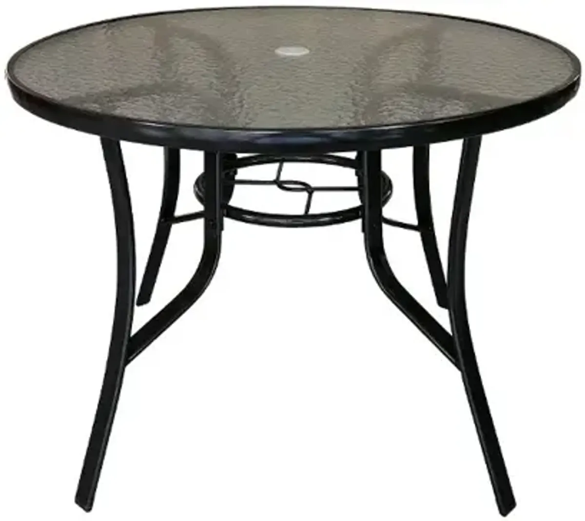 Bali Black Glass Round Patio Table