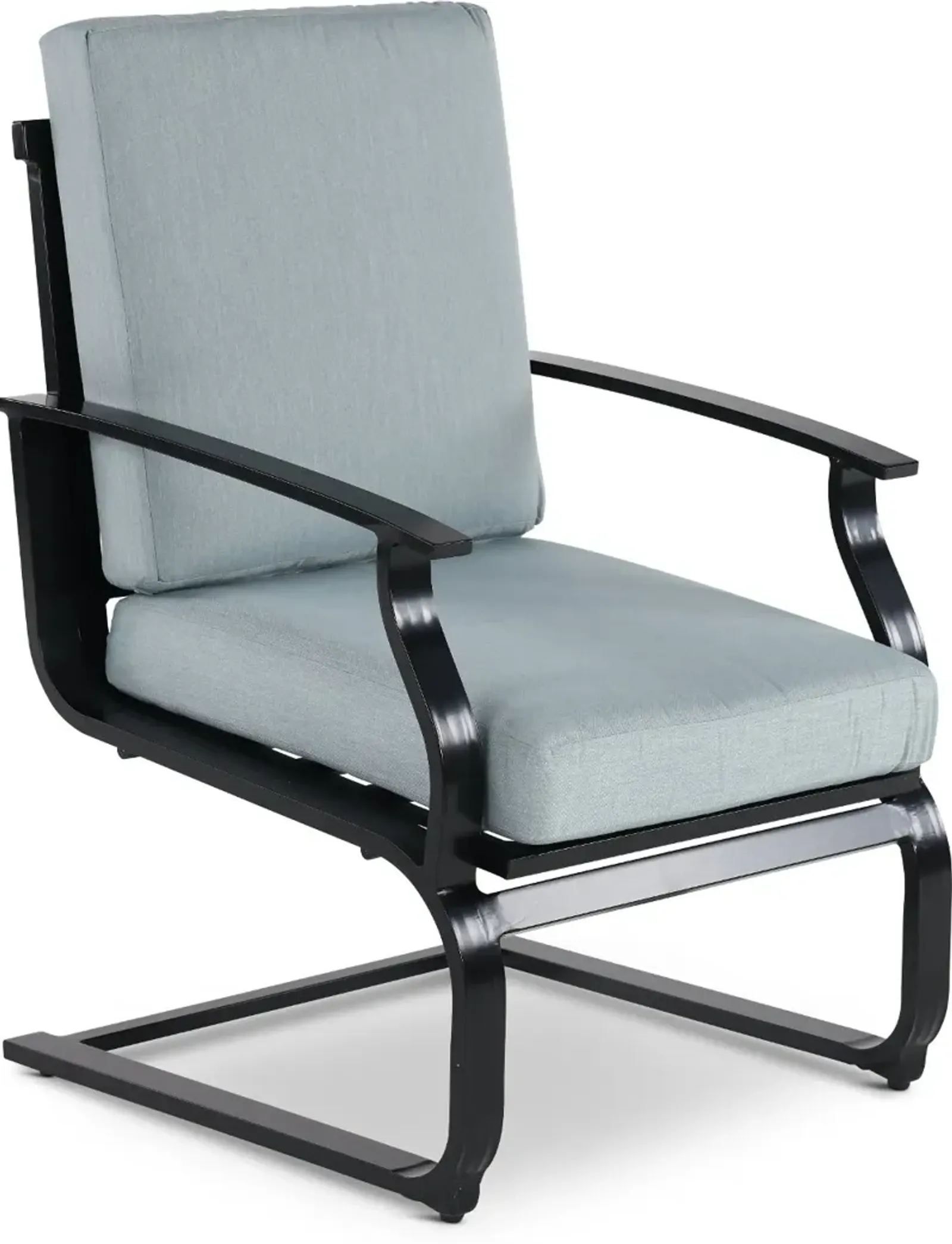 Sea Breeze Black Patio Spring Chair