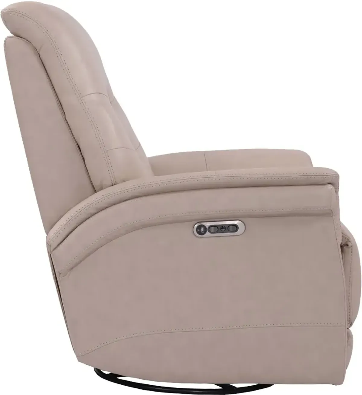 Andrew Beige Leather Power Swivel Glider Recliner