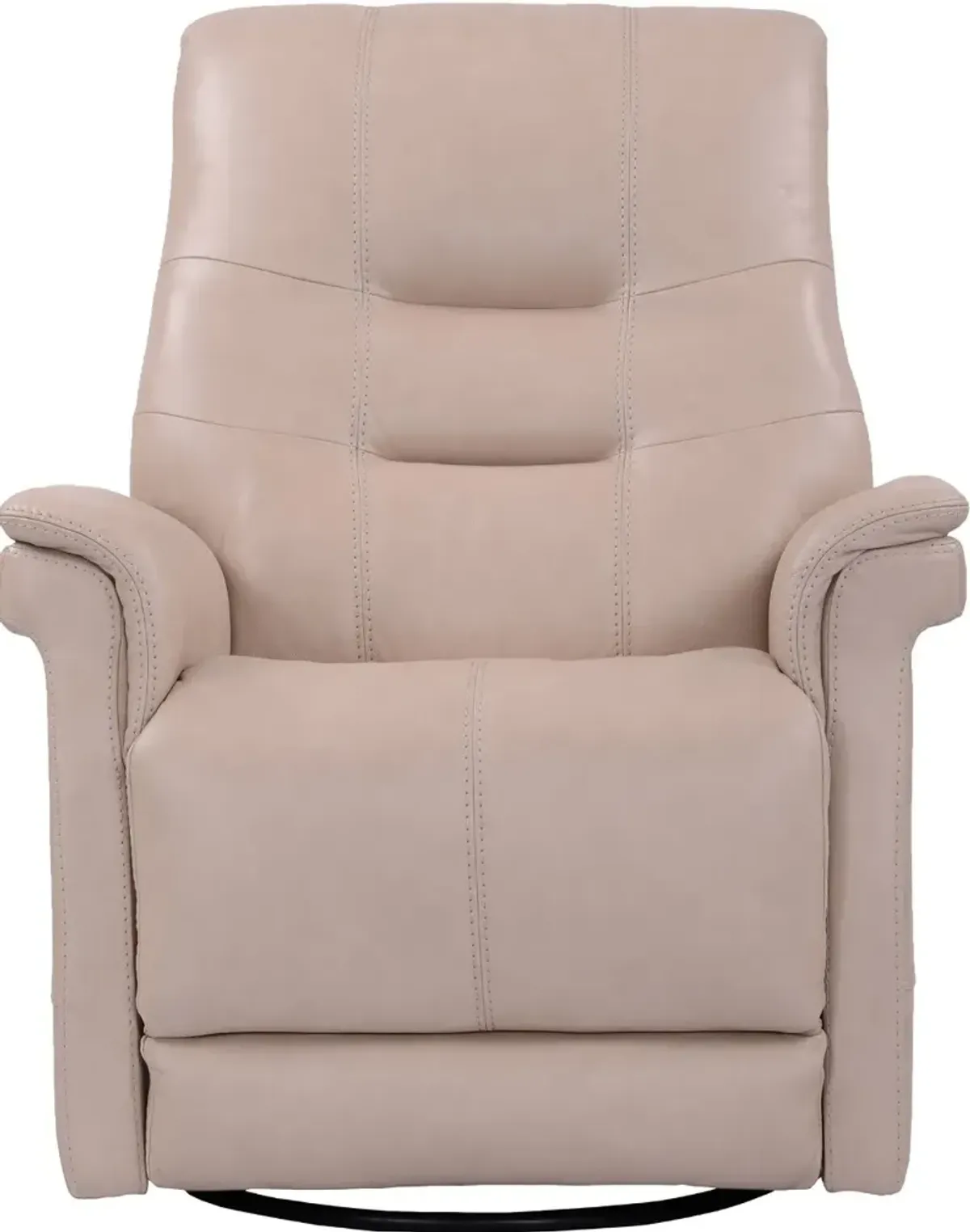 Andrew Beige Leather Power Swivel Glider Recliner