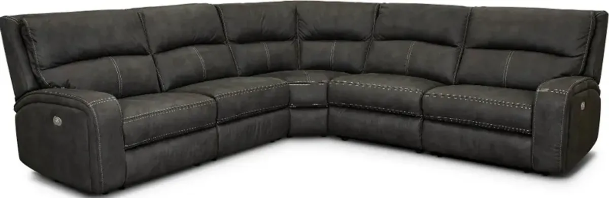 Star Dark Gray Gray 5 Piece Power Reclining Sectional