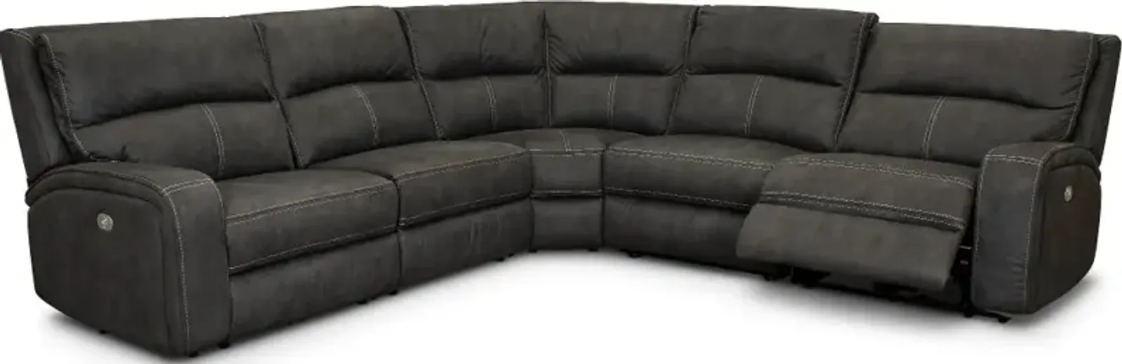 Star Dark Gray Gray 5 Piece Power Reclining Sectional