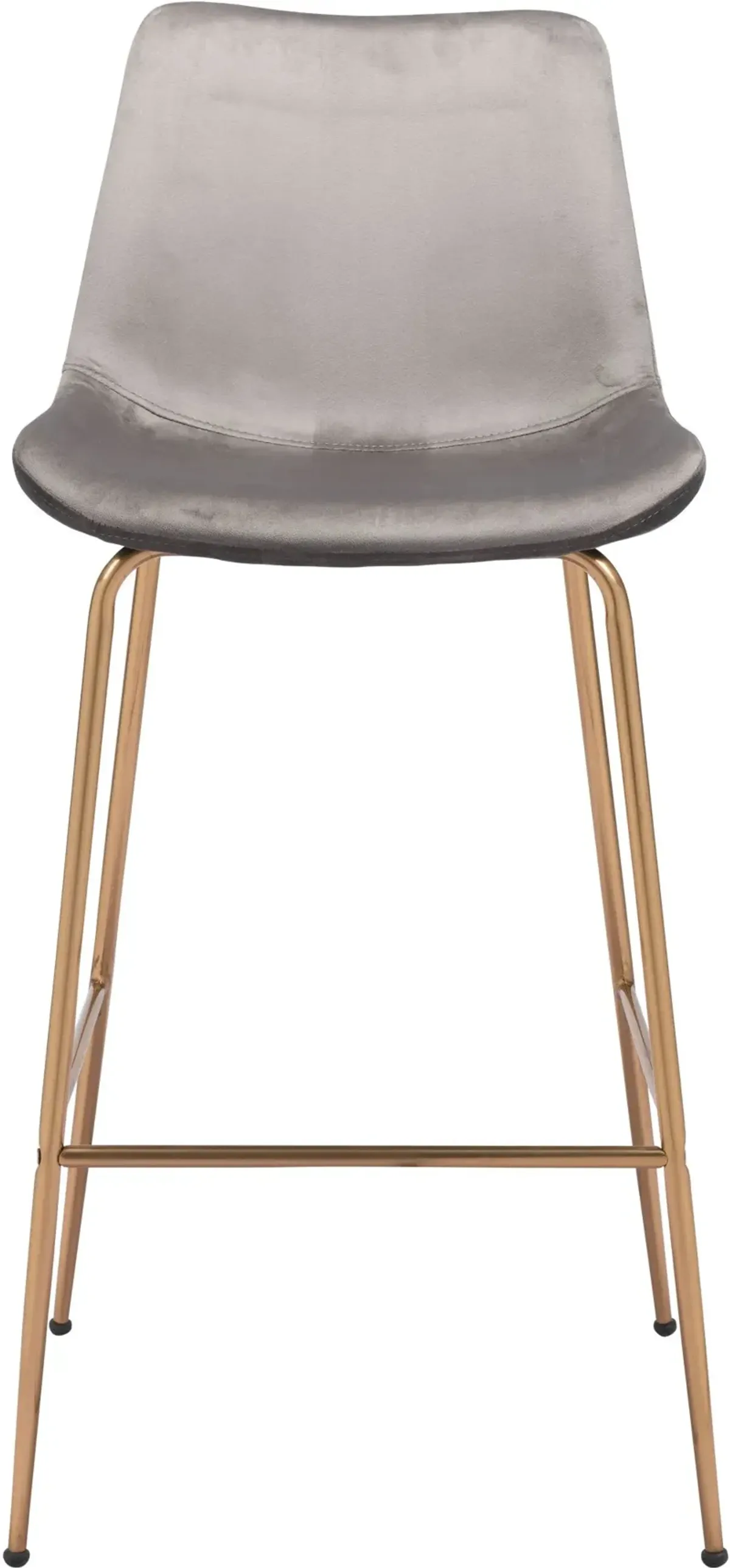 Gray Velvet Bar Stool - Tony