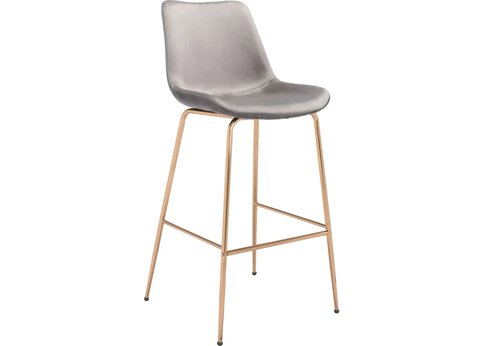 Gray Velvet Bar Stool - Tony