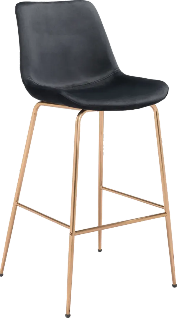 Black Velvet Bar Stool - Tony