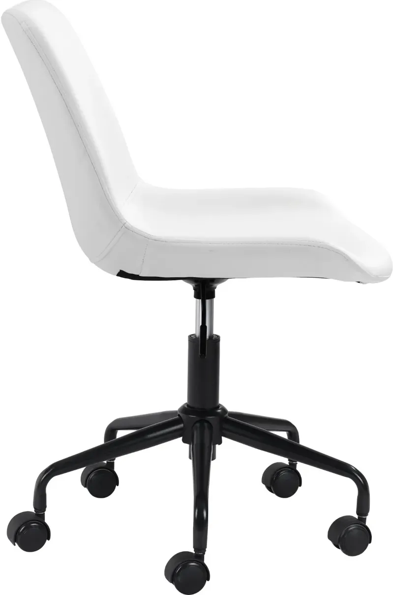 Byron Mid-Century Modern White Office Chair