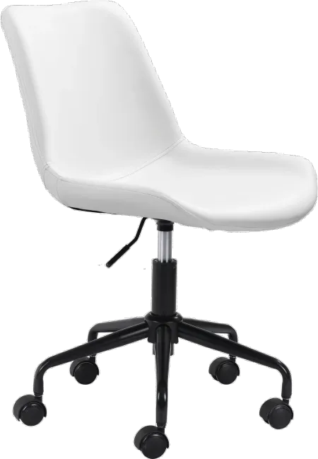 Byron Mid-Century Modern White Office Chair