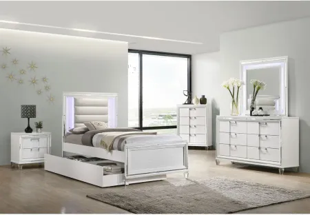 Posh White Twin Bed with Trundle