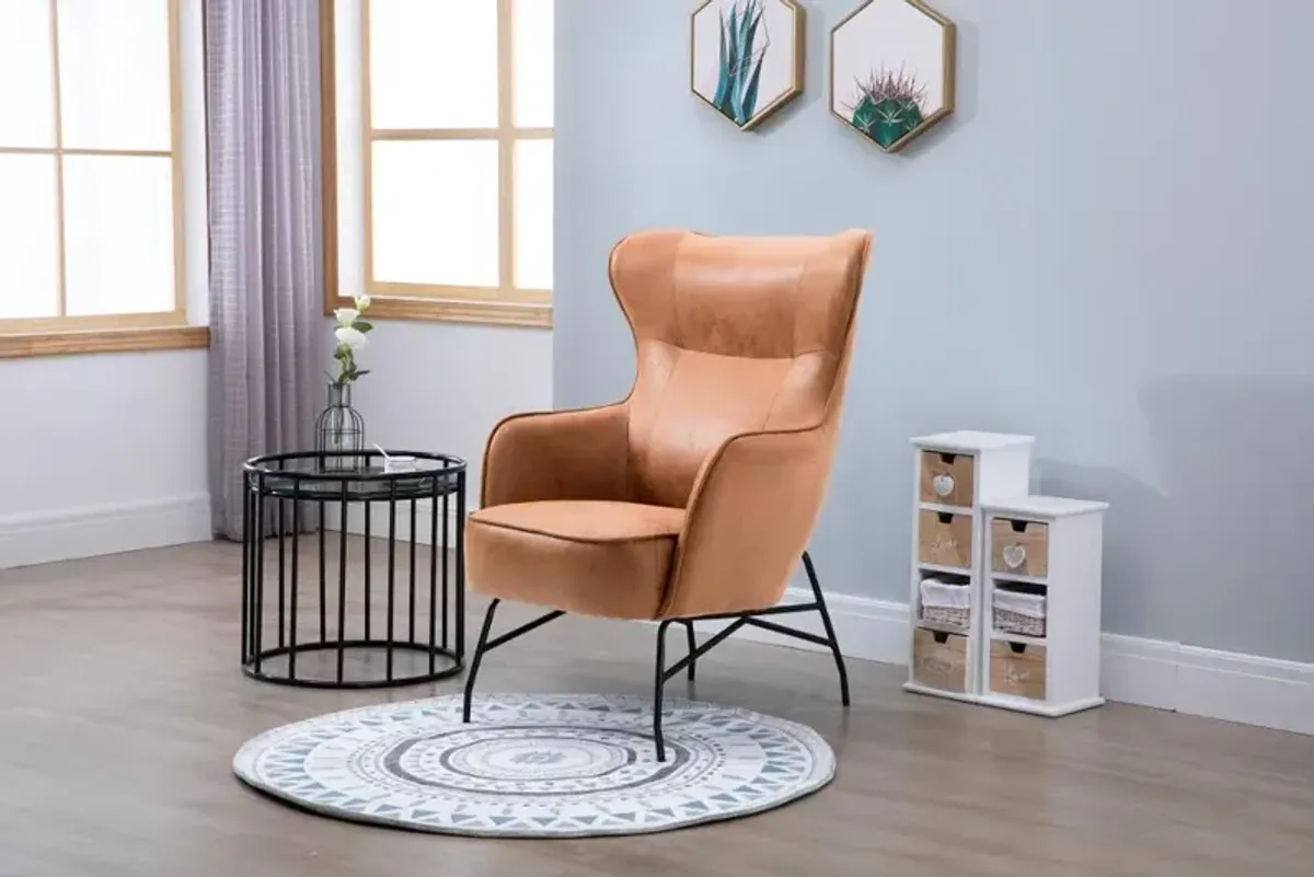 Franky Saddle Brown Accent Chair