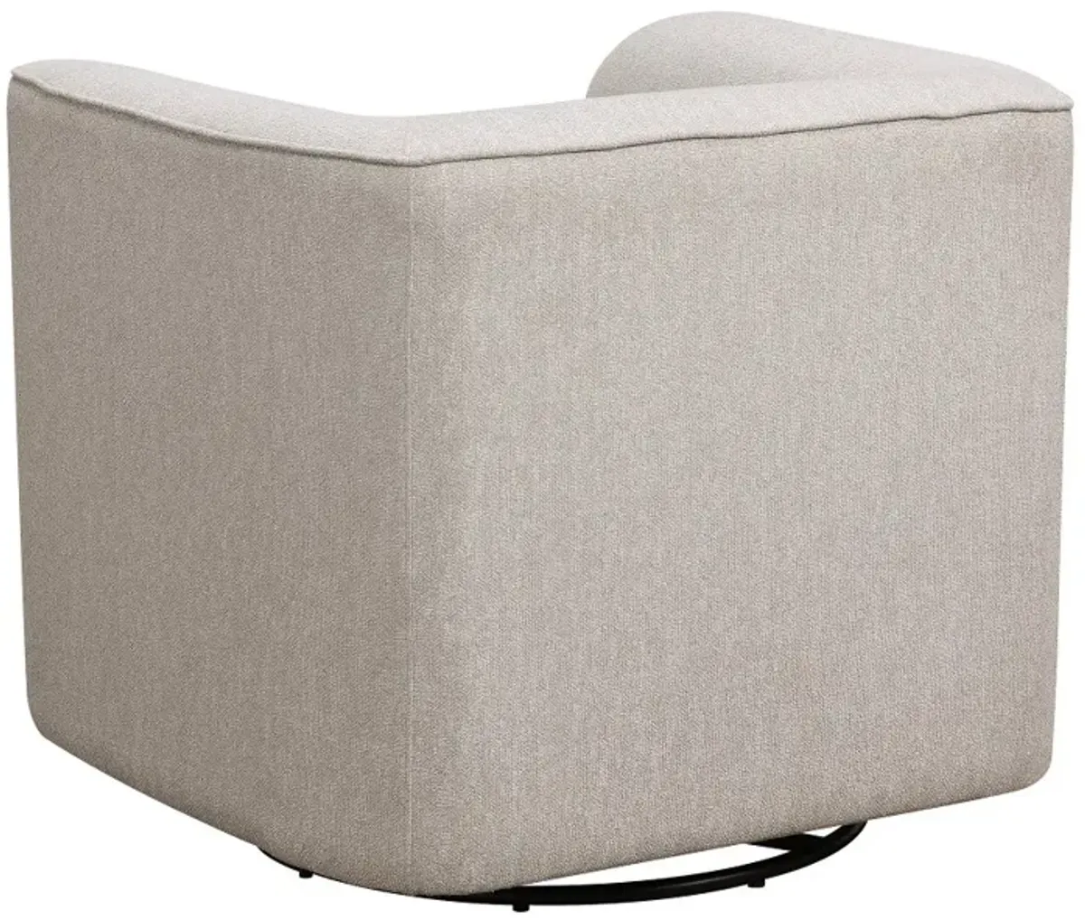 Modern Beige Whirlaway U-Shape Swivel Accent Chair