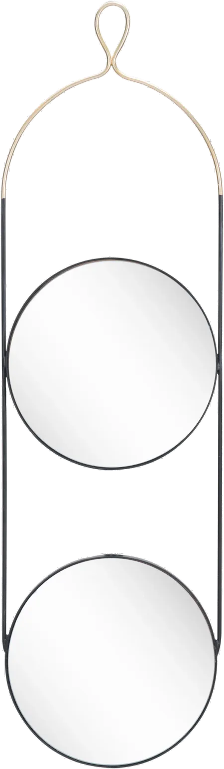 Gold and Black Round Wall Mirror - Zodiac