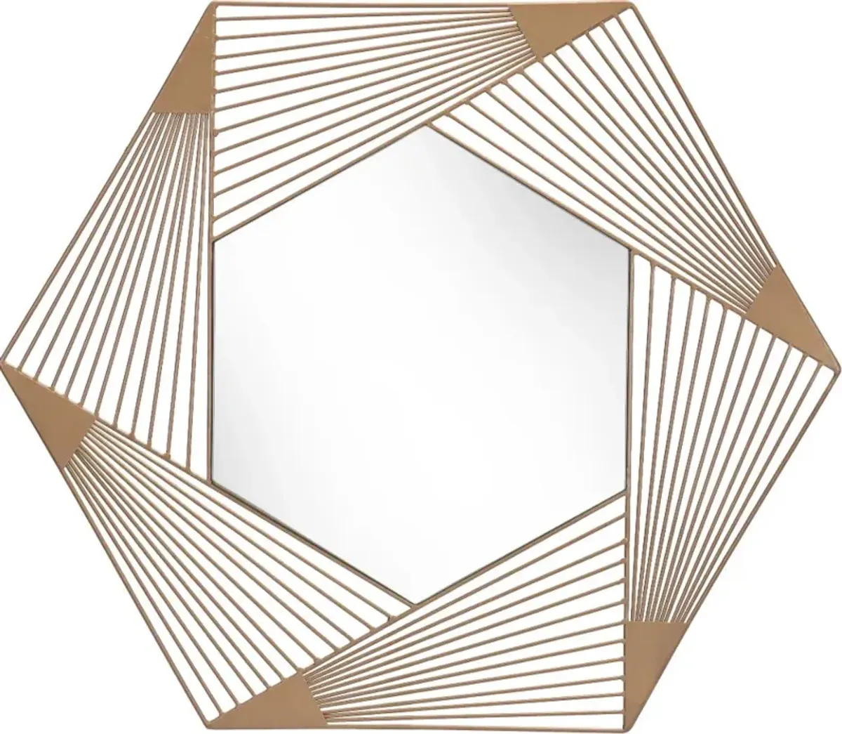 Modern Gold Hexagonal Wall Mirror - Aspect