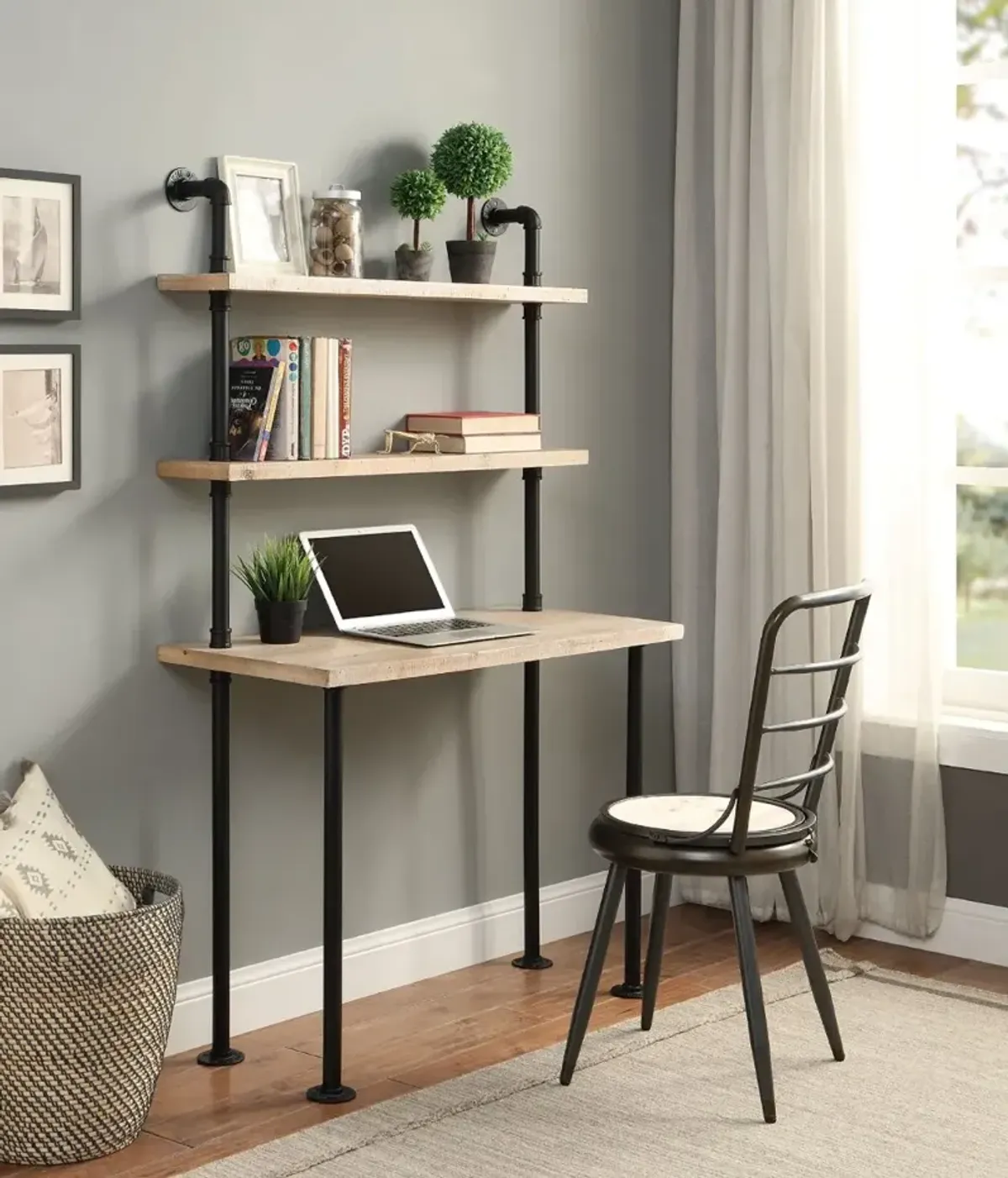 Industrial Bookcase and Desk - Philip