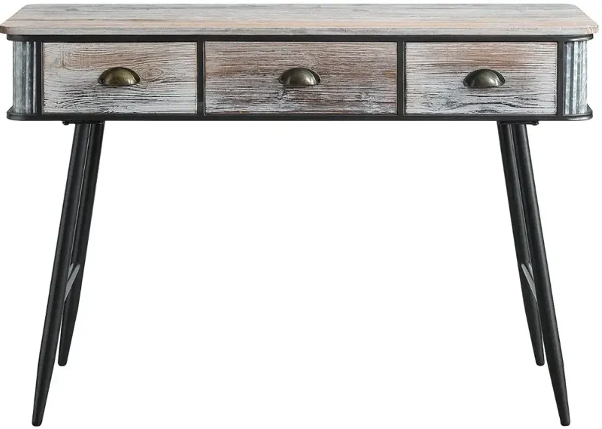 Washed Gray Industrial Sofa Table - Alta