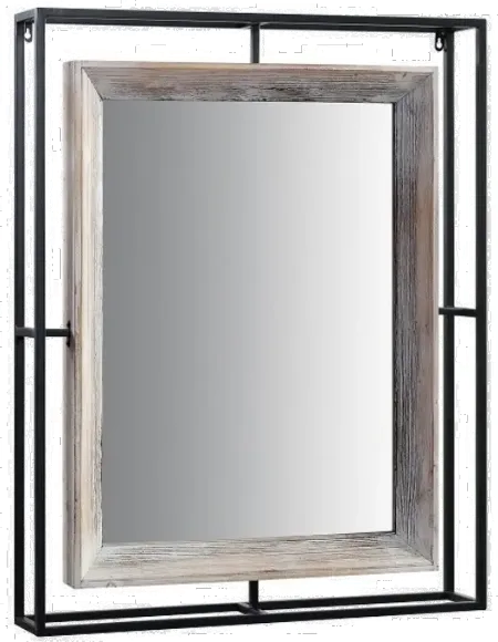 Alta Metal and Washed Gray Wood Industrial Mirror
