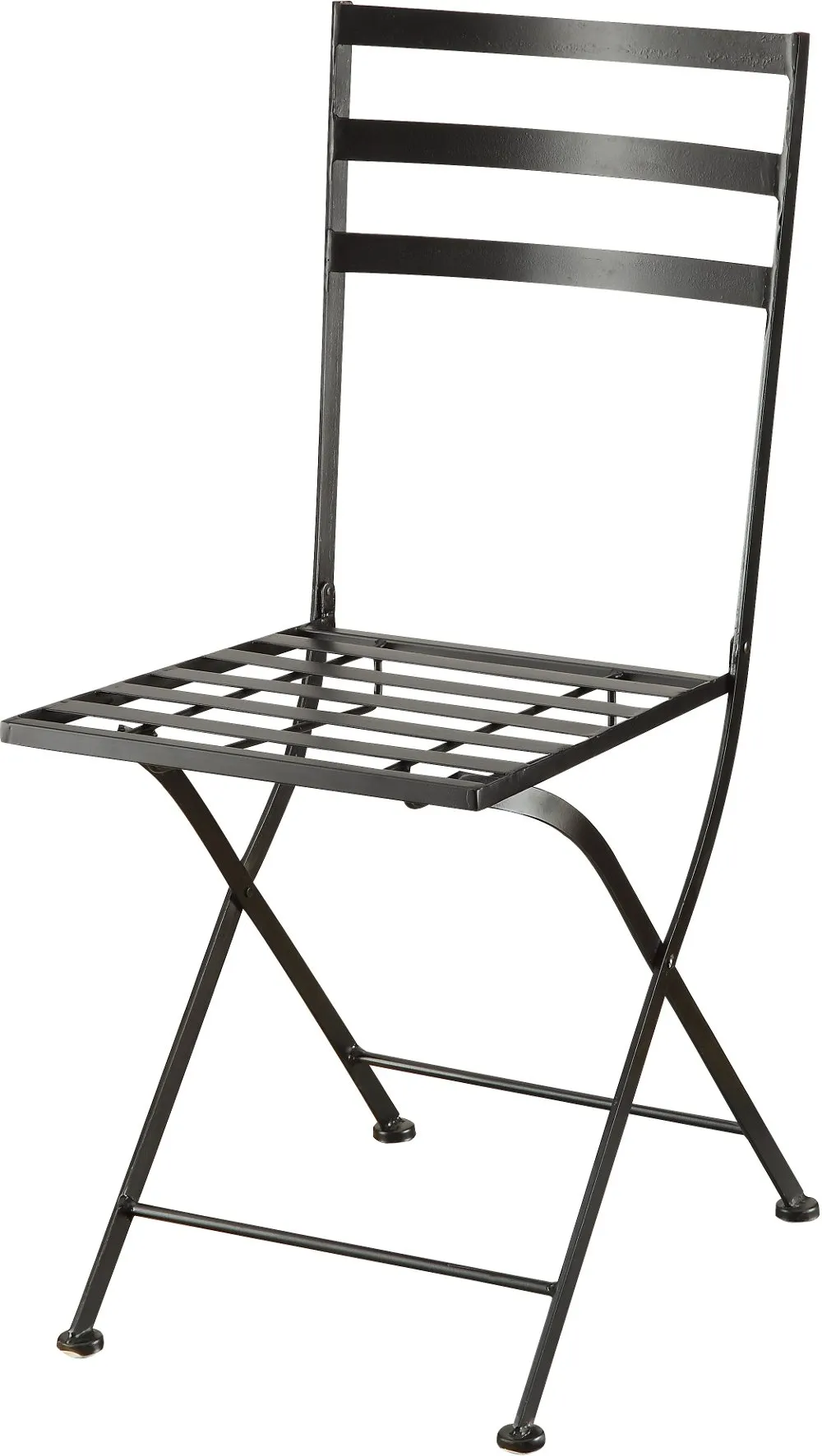 Set of 3 Black Metal Patio Chairs - Stone