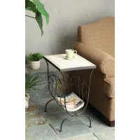 Traditional Magazine End Table - Travertine