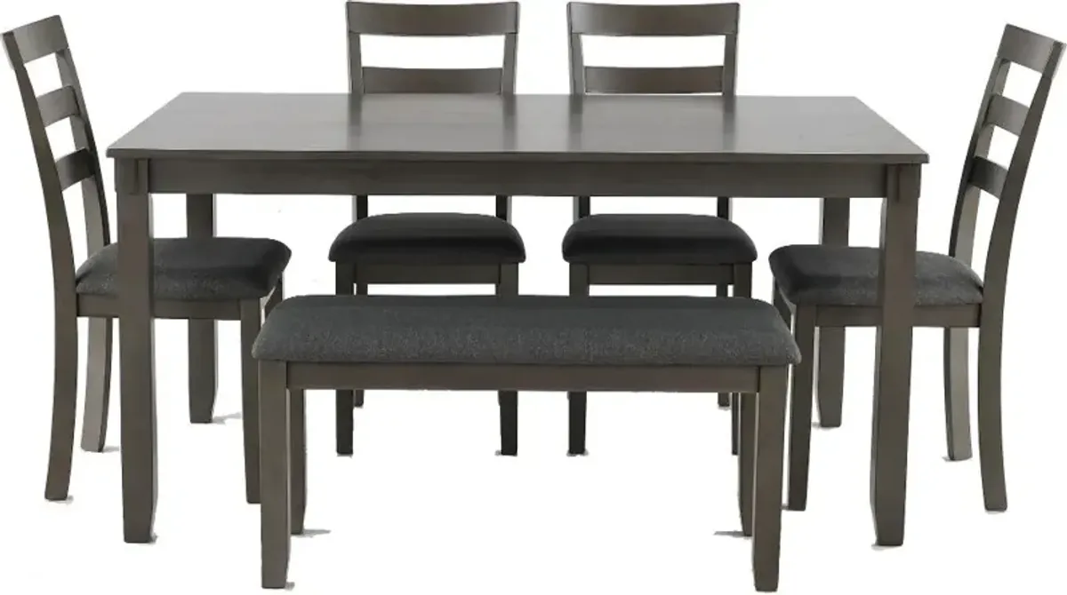 Bridson Gray 6 Piece Dining Room Set