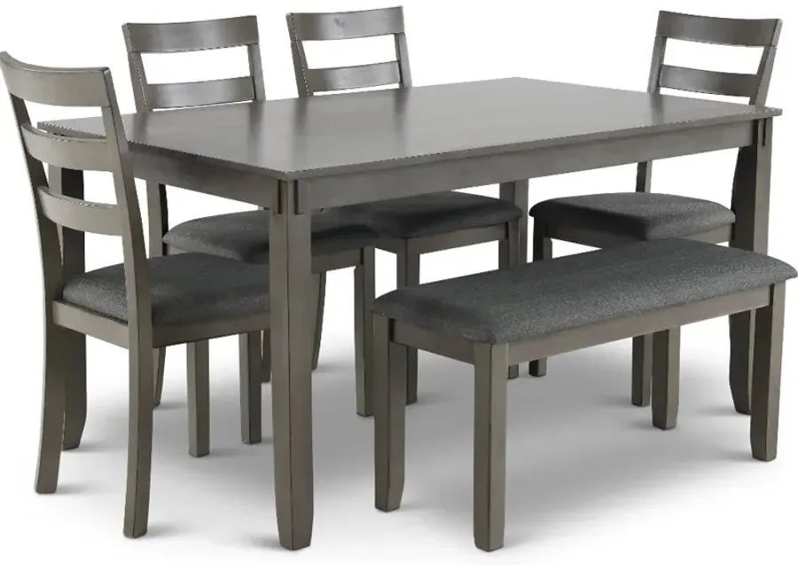 Bridson Gray 6 Piece Dining Room Set