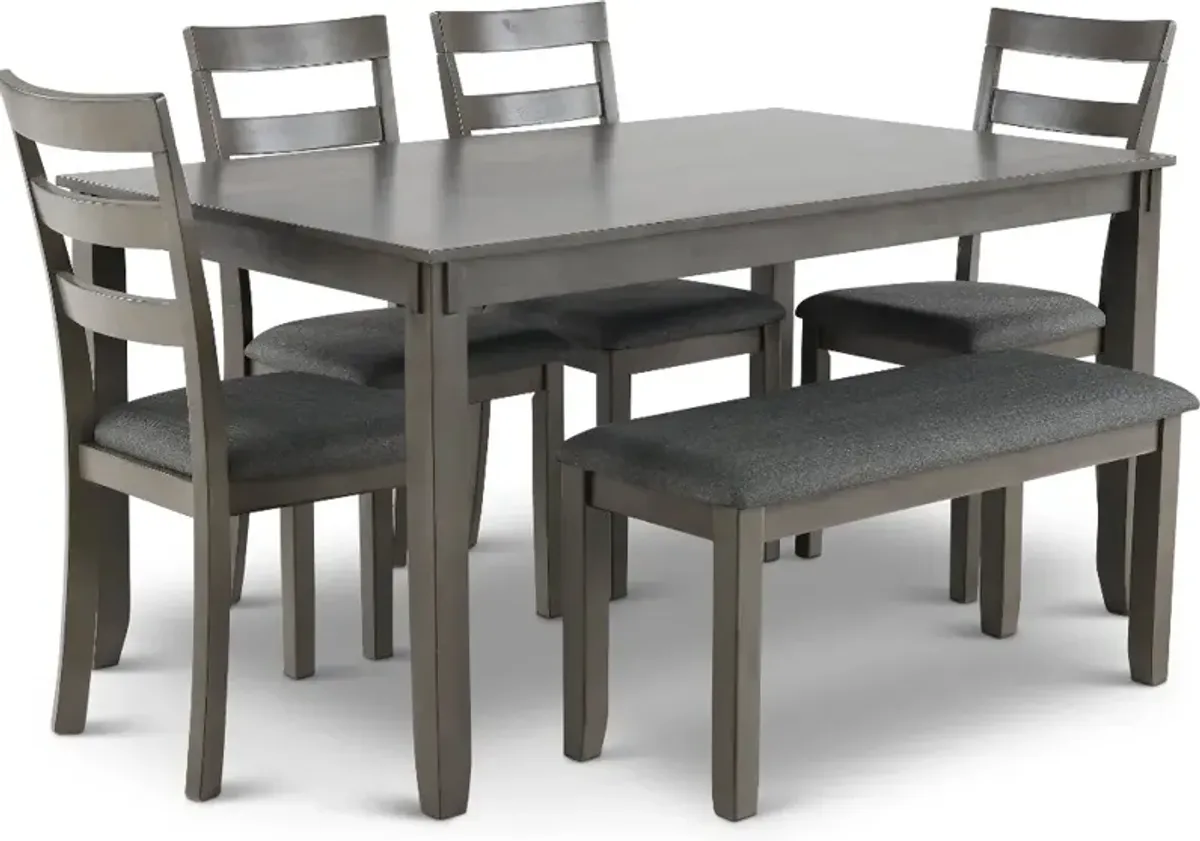 Bridson Gray 6 Piece Dining Room Set