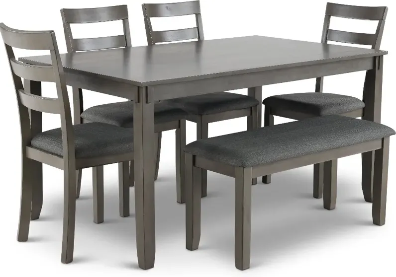 Bridson Gray 6 Piece Dining Room Set