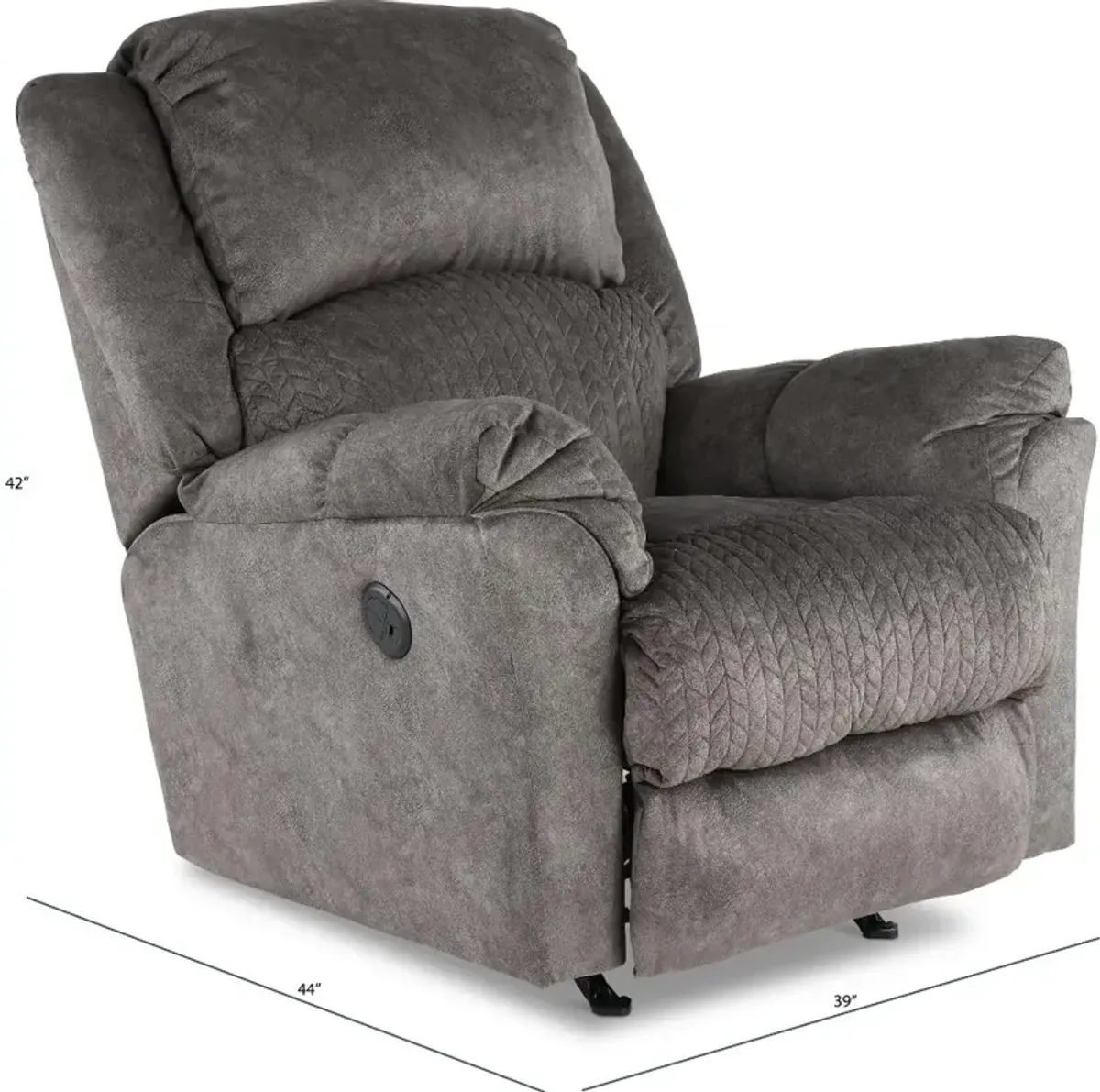 Malloy Gray Power Rocker Recliner