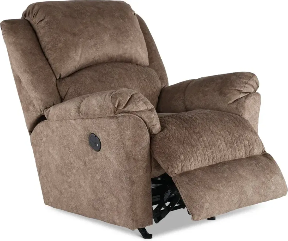 Malloy Tan Power Rocker Recliner