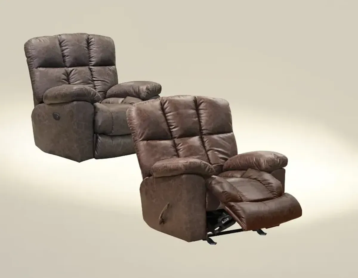 Mayfield Saddle Brown Power Rocker Recliner