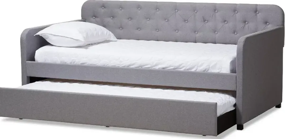 Modern Light Gray Upholstered Twin Daybed - Tahlia