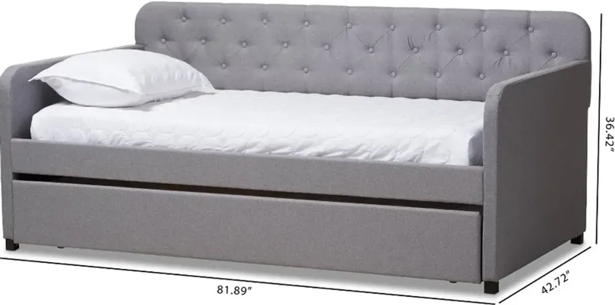 Modern Light Gray Upholstered Twin Daybed - Tahlia