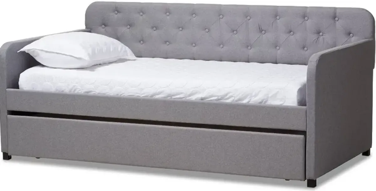 Modern Light Gray Upholstered Twin Daybed - Tahlia