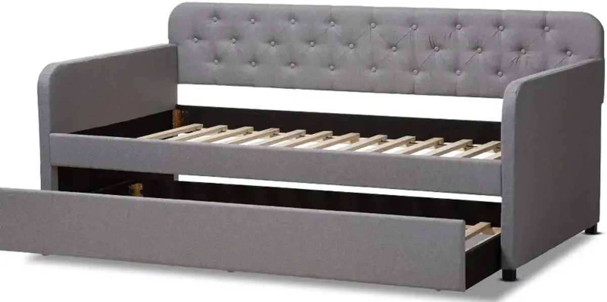 Modern Light Gray Upholstered Twin Daybed - Tahlia