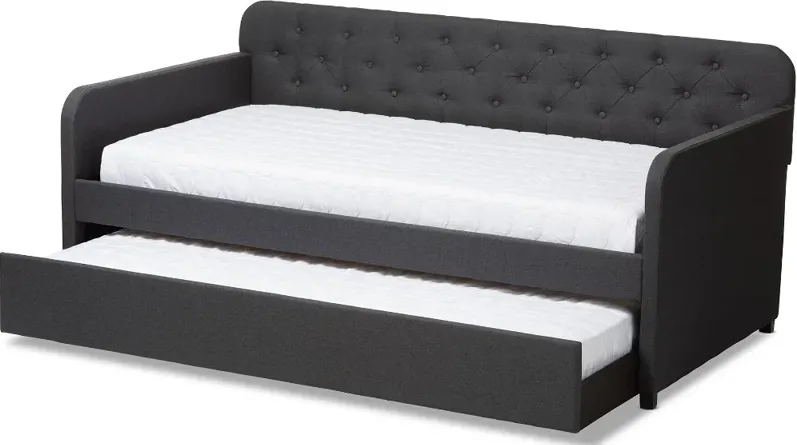 Modern Charcoal Upholstered Twin Daybed - Tahlia