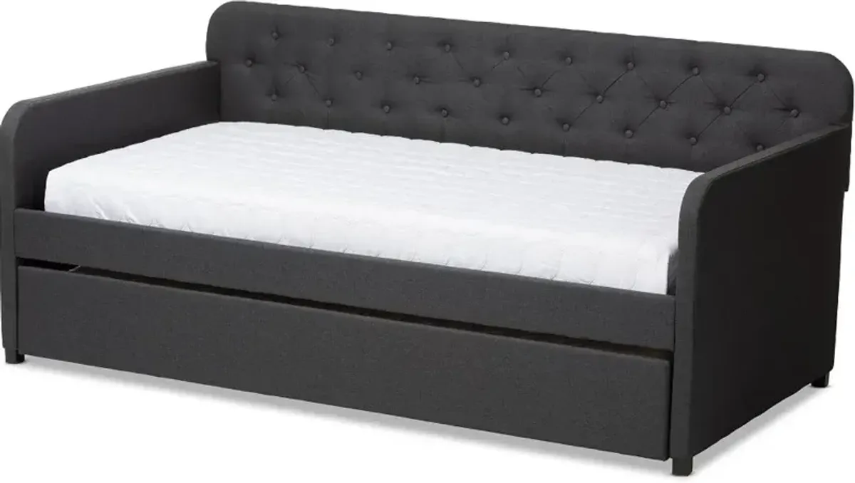 Modern Charcoal Upholstered Twin Daybed - Tahlia