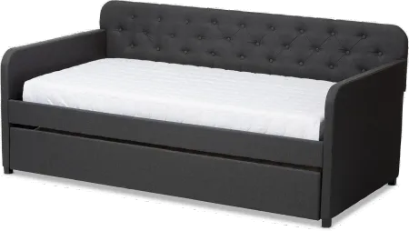 Modern Charcoal Upholstered Twin Daybed - Tahlia