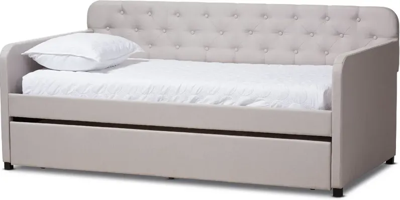 Modern Beige Upholstered Twin Daybed - Tahlia