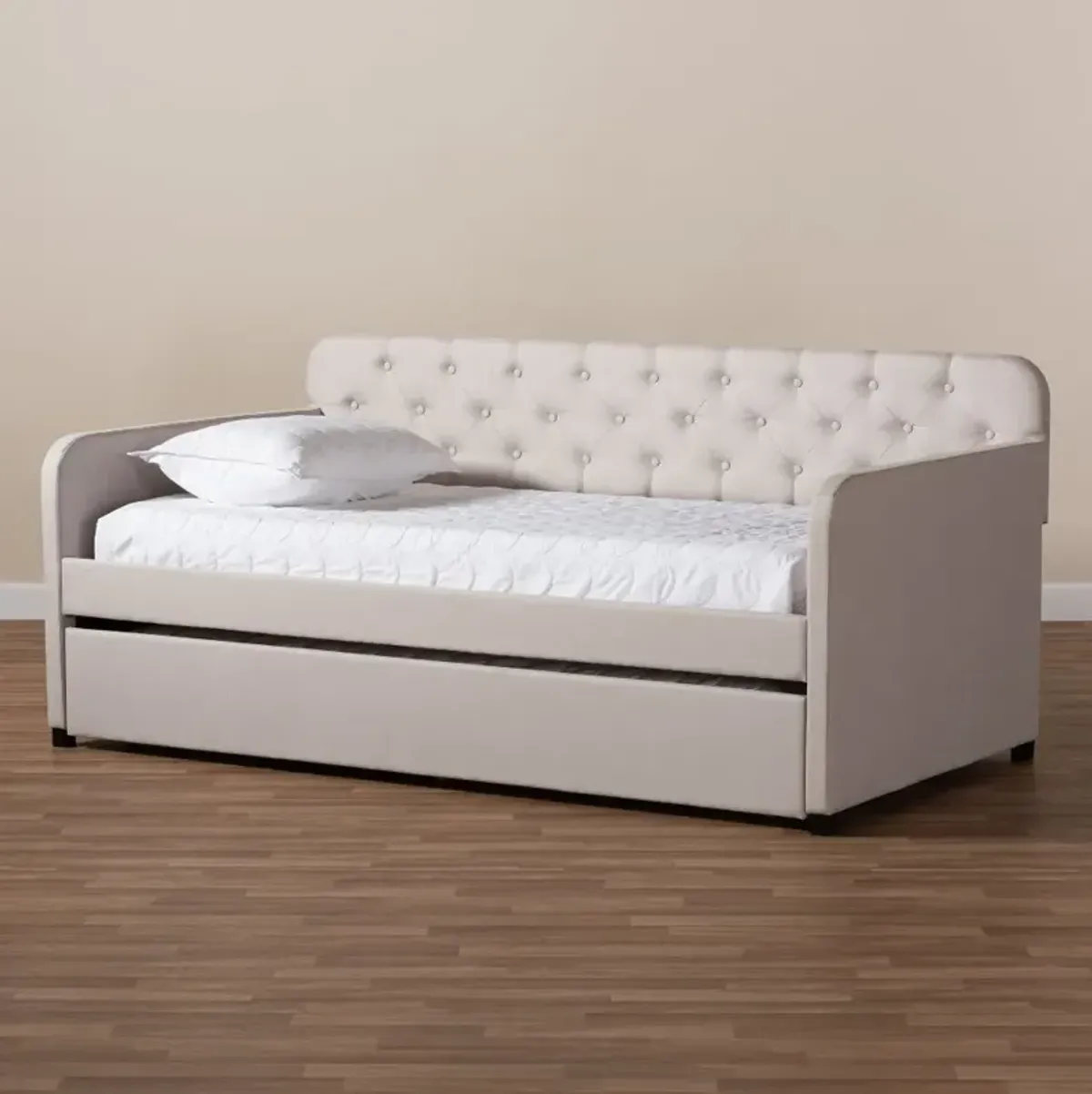 Modern Beige Upholstered Twin Daybed - Tahlia