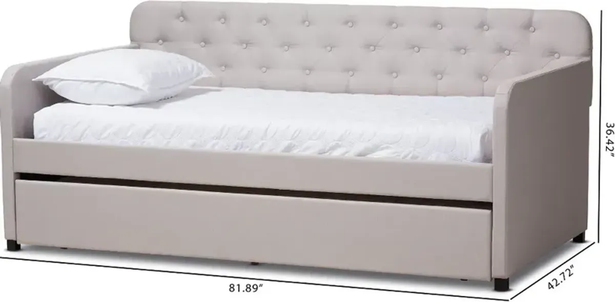 Modern Beige Upholstered Twin Daybed - Tahlia