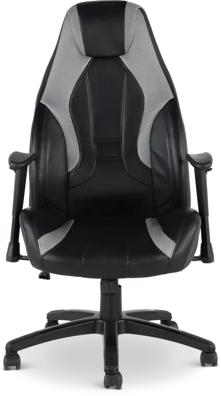 Commander Black and Silver Gaming Chair