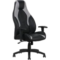 Commander Black and Silver Gaming Chair